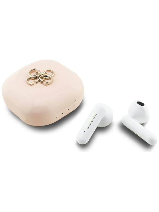 Słuchawki bezprzewodowe douszne Guess TWS 4G Metal Logo różowe