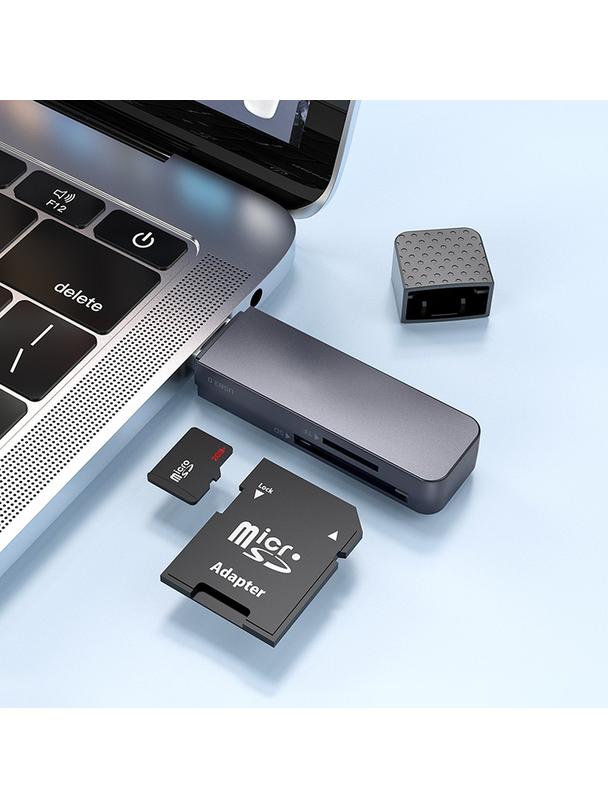 Czytnik kart SD / TF Hoco USB A 2.0 HB45 szary