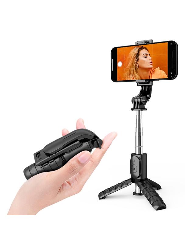 Uchwyt selfie z pilotem bezprzewodowym tripod Q11 / TR19 czarny