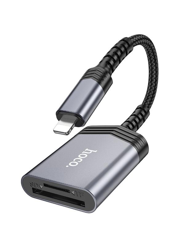 Czytnik kart SD / TF Hoco Lightning UA25 szary