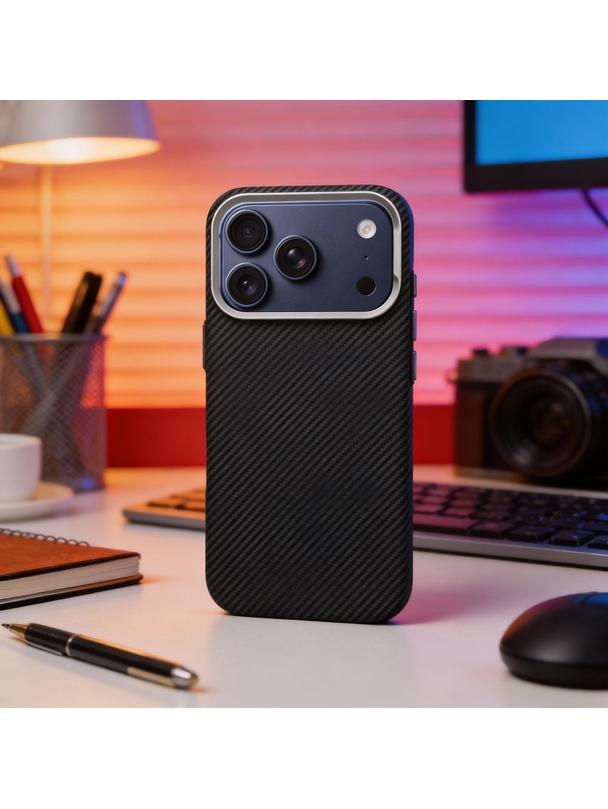 Futerał do iPhone 16 PRO Kevlar zgodny z MagSafe czarny