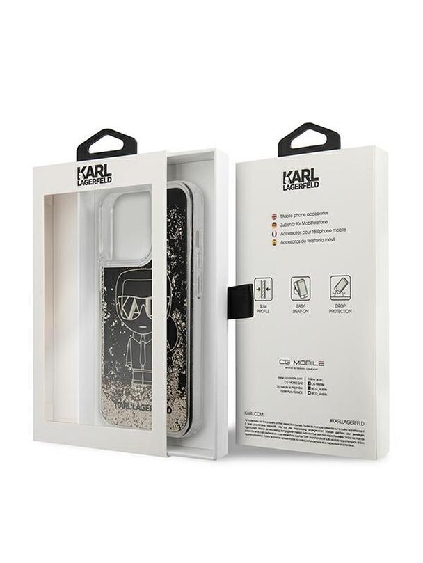 KARL LAGERFELD futerał do IPHONE 13 Pro KLHCP13LLGGKBK (Liquid Glitter Gatsby Ikonik) czarny