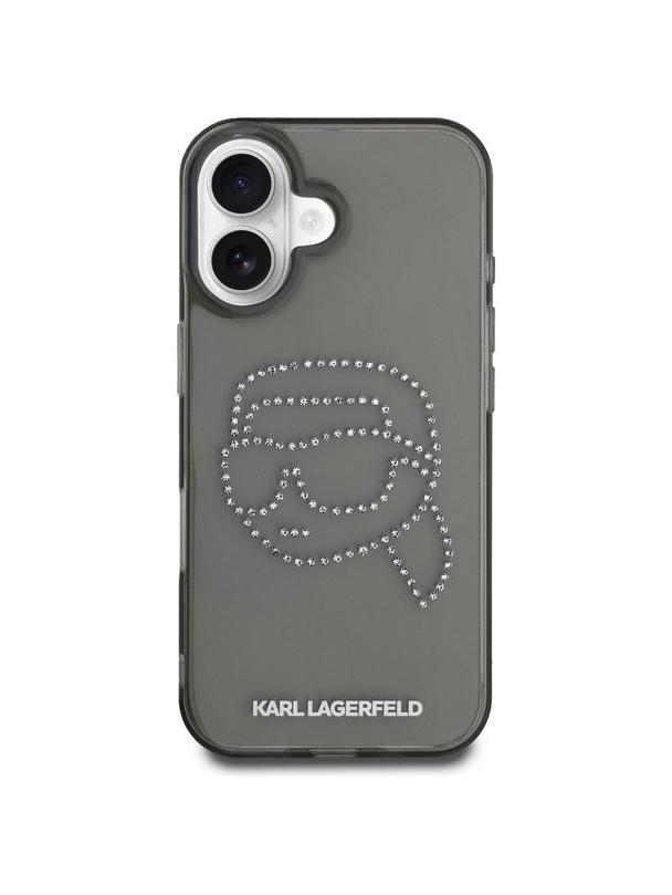 KARL LAGERFELD futerał do IPHONE 16 KLHCP16SHKHDCELK (IML Rhinestones S K Head) czarny