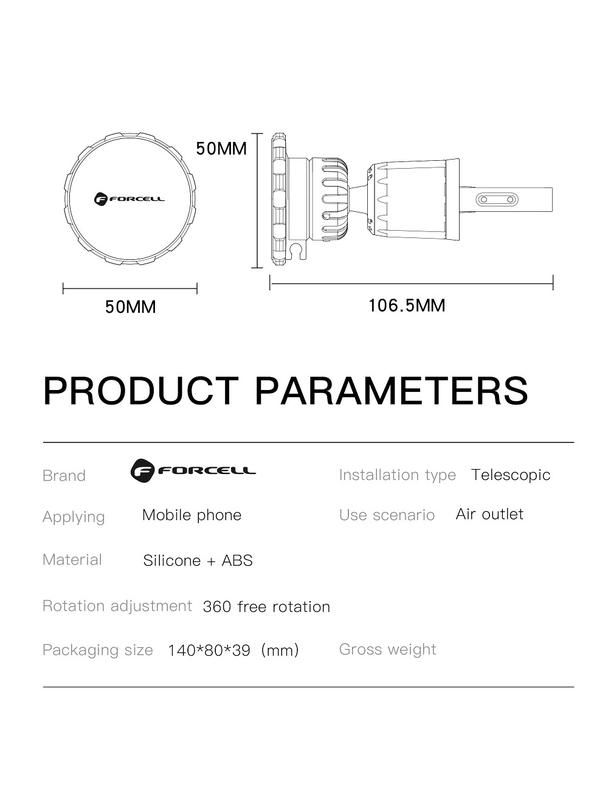 Uchwyt na telefon do samochodu magnetyczny Forcell F-Grip MagElite do kratki czarny