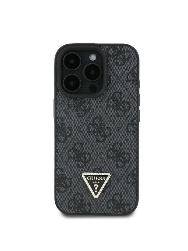 GUESS futerał do IPHONE 16 Pro GUHCP16LP4TDPK (PU Leather 4G Triangle Strass) czarny