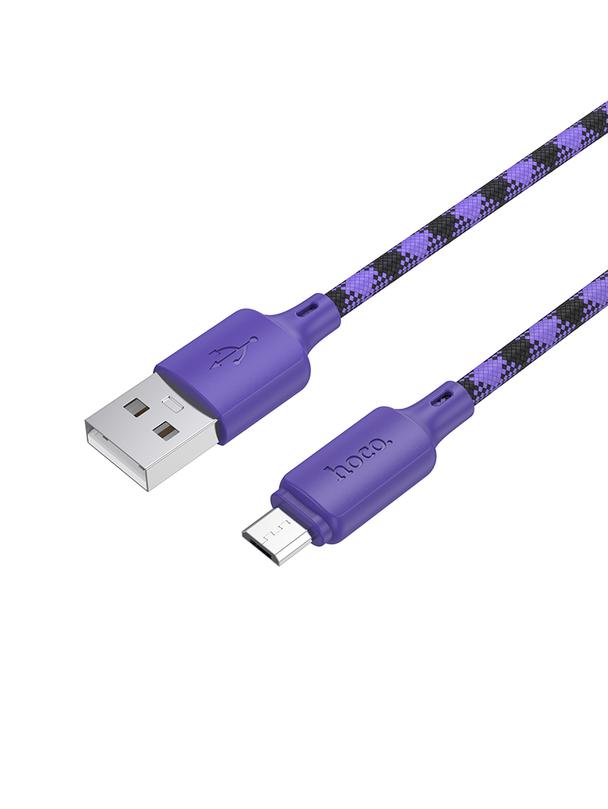 Kabel USB A do Micro USB Hoco 2,4A 1 m X116 gradient fioletowy