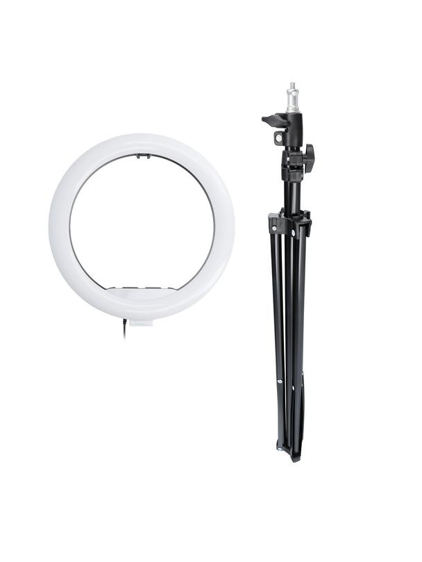 Lampa LED Ring Stream RGB pierścieniowa 13" z uchwytem na telefon + statyw czarna