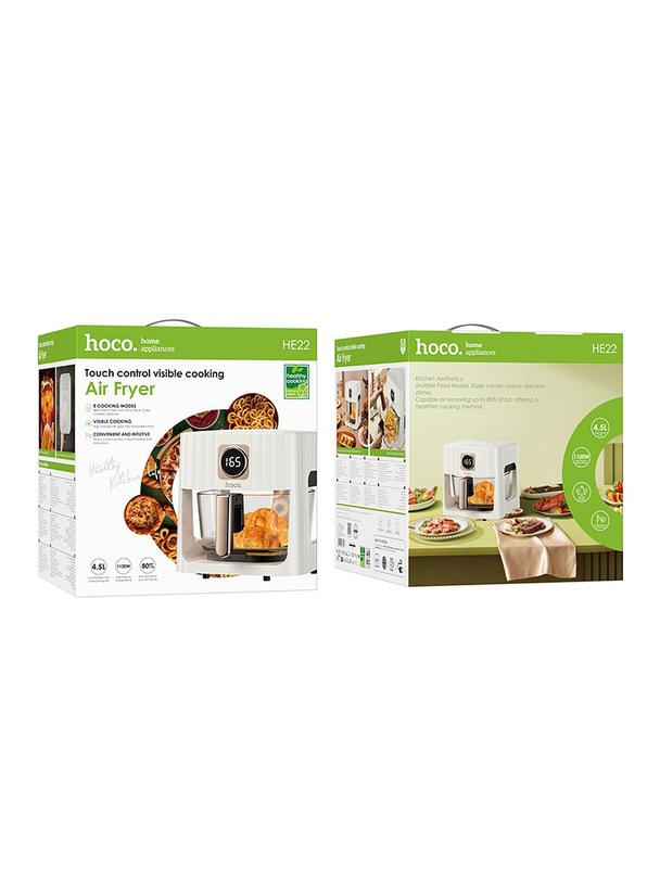 Frytkownica beztłuszczowa Air Fryer Hoco z ekranem dotykowym 4,5L 1100W HE22 biała