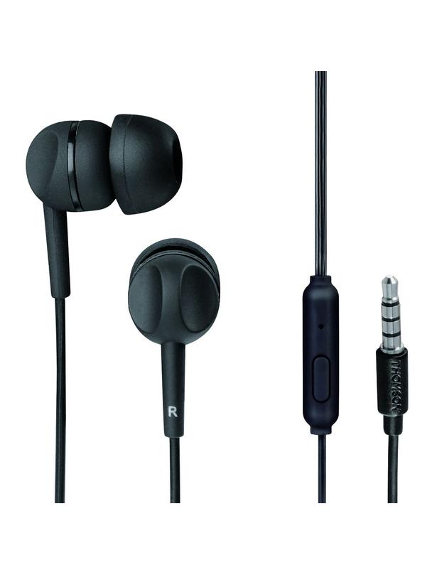 THOMSON słuchawki przewodowe Jack 3,5 mm z mikrofonem EAR3005BK czarne