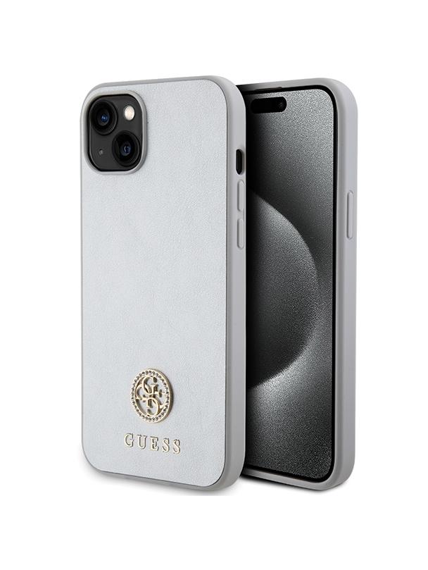 GUESS futerał do IPHONE 13 / 14 / 15 GUHCP15SPS4DGPS (Strass Metal Logo) srebrny