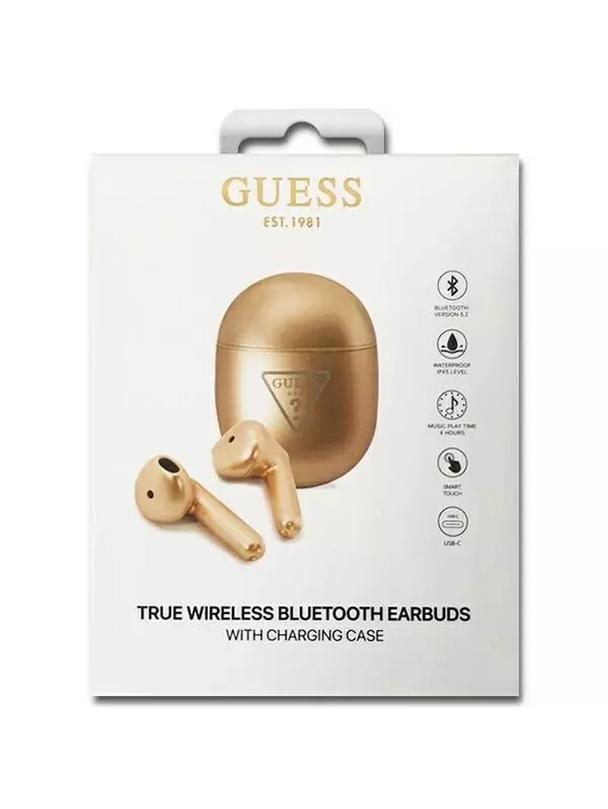 GUESS słuchawki bezprzewodowe bluetooth TWS + stacja dokująca GUTWST82TRD (Triangle Logo) złote