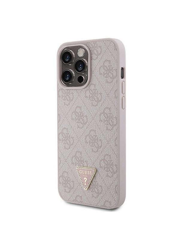 GUESS futerał do IPHONE 15 Pro Max GUHCP15XP4TDPP (PU Leather 4G Triangle Strass) różowy