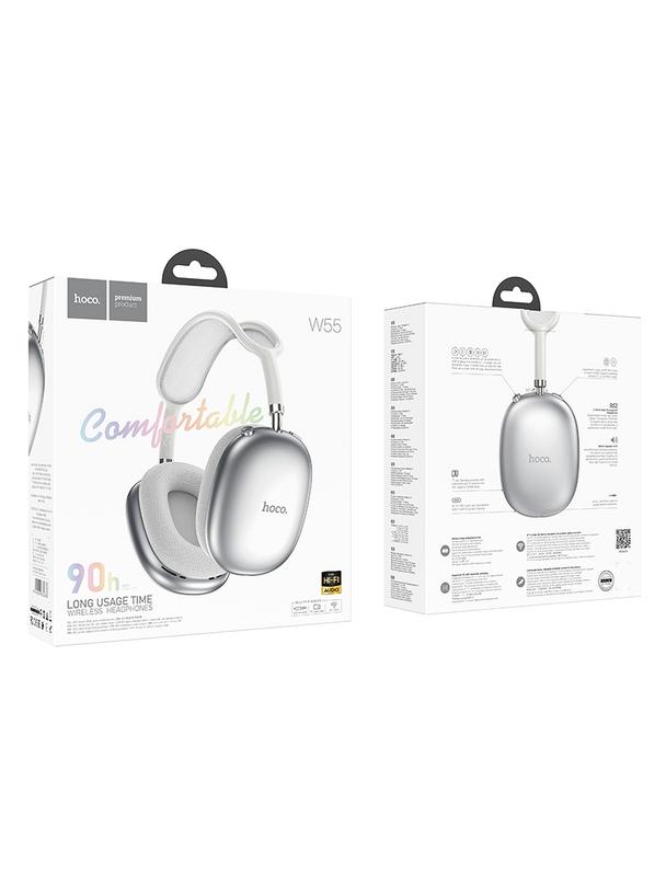 Słuchawki bezprzewodowe nauszne Hoco W55 srebrne