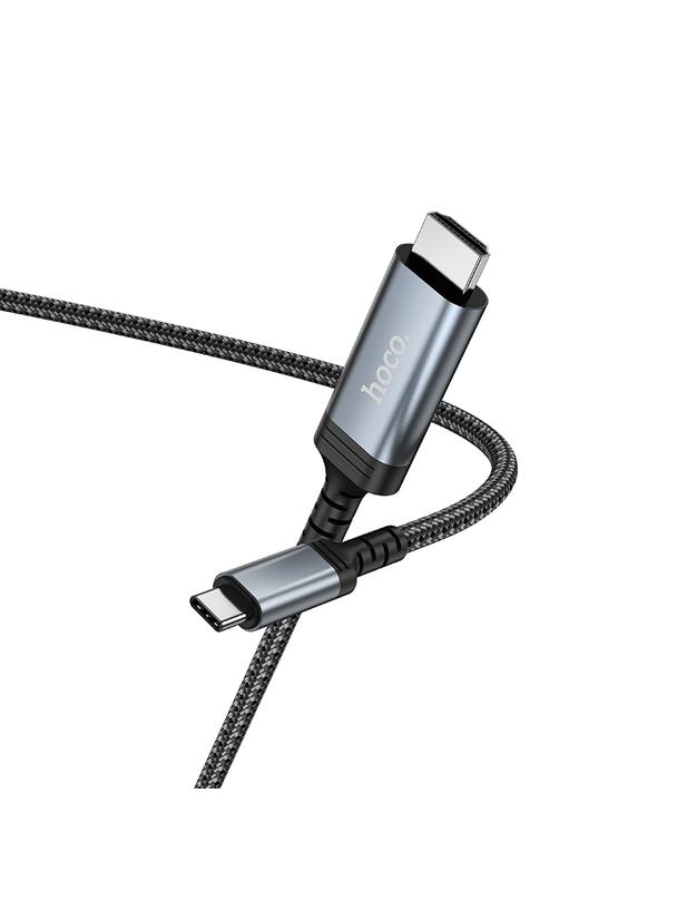 Kabel USB C do HDMI Hoco 4K 30Hz 2 m UA43 stalowy szary