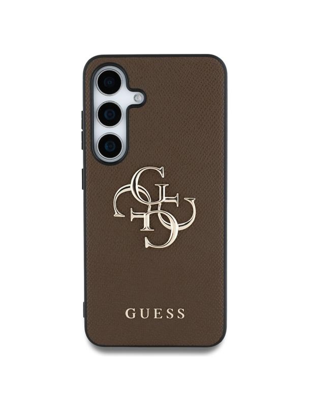 GUESS futerał do SAMSUNG S25 GUHCS25SPGT4MBW (PU Grained Big 4G and Classic Logo) brązowy