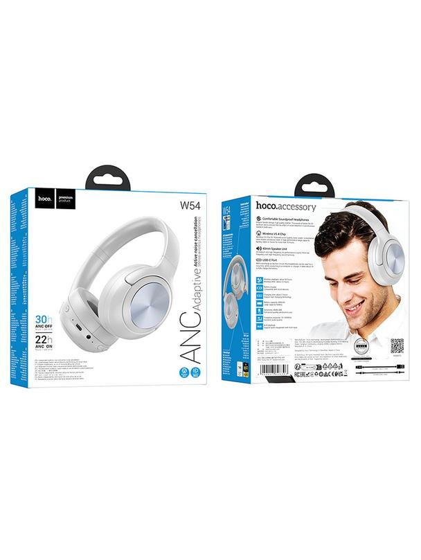 Słuchawki bezprzewodowe nauszne Hoco ANC W54 szare