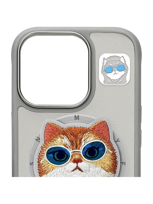 NIMMY futerał GLASSES COOL CAT kompatybilny z MagSafe do IPHONE 16 Pro szary
