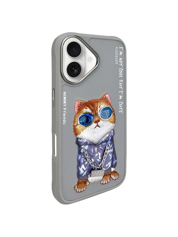 NIMMY futerał GLASSES COOL CAT do IPHONE 16 szary