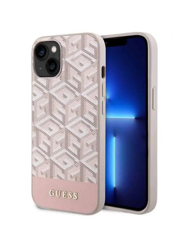 GUESS futerał do IPHONE 14 kompatybilny z MagSafe GUHMP14SHGCFSEP (GCUBE Stripes) różowy