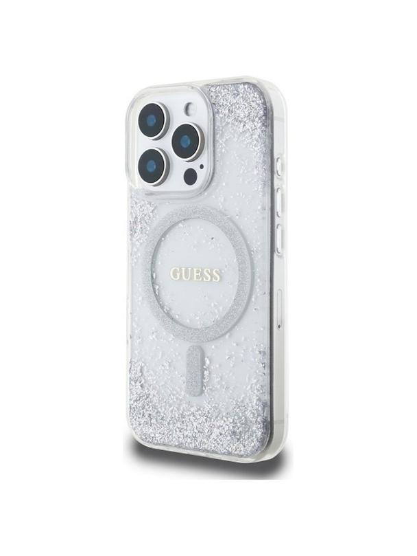 GUESS futerał do IPHONE 16 Pro kompatybilny z MagSafe GUHMP16LRGRGES (Resin Gradient Glitter) silver
