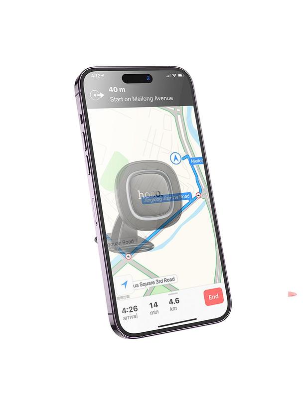 Uchwyt na telefon do samochodu magnetyczny Hoco do deski H73 czarno szary