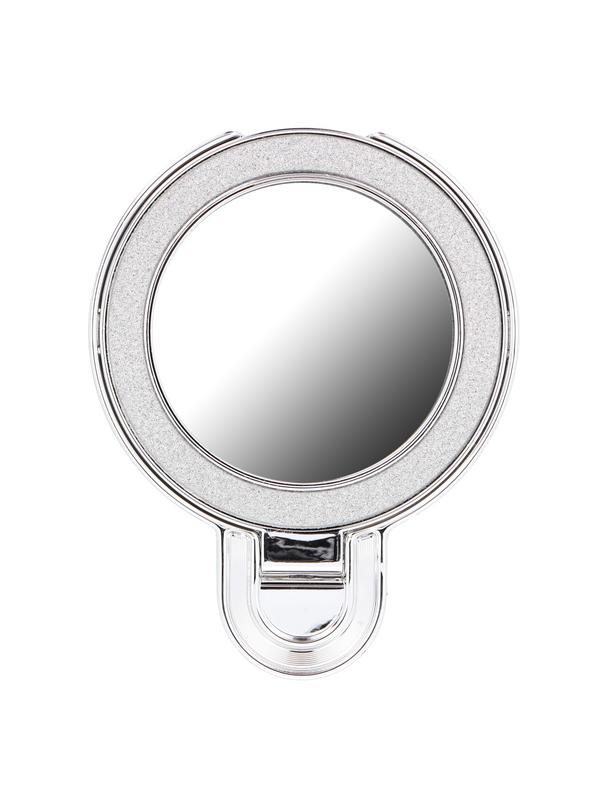 Stojak na telefon CIRCLE MIRROR - naklejany - srebrny