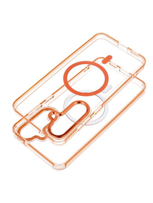 Futerał FRAME CLEAR HYBRID MAG COVER kompatybilny z MagSafe do XIAOMI Redmi 15 pomarańczowy