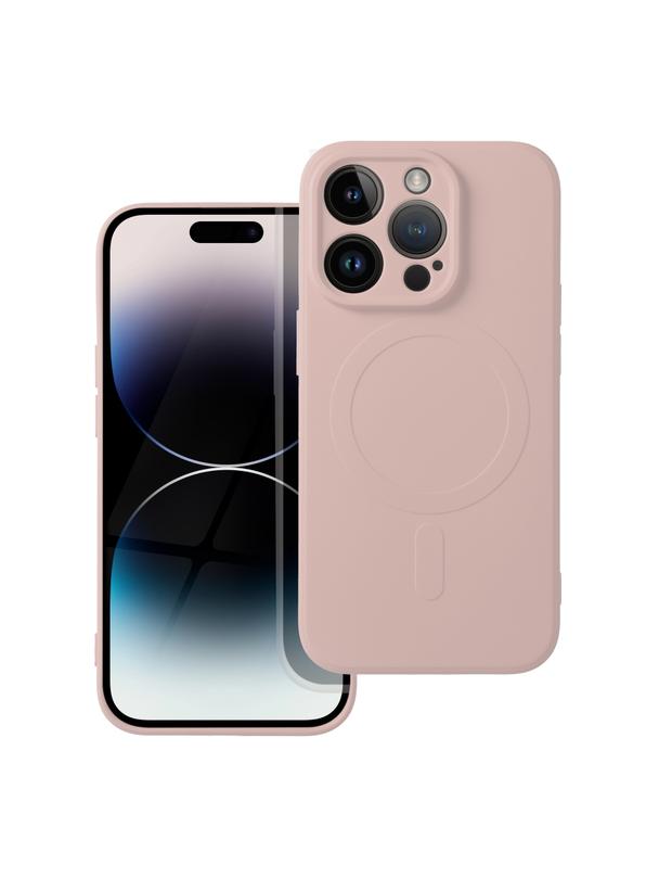 Futerał SILICONE MAG COVER kompatybilny z MagSafe do IPHONE 14 Pro różowy