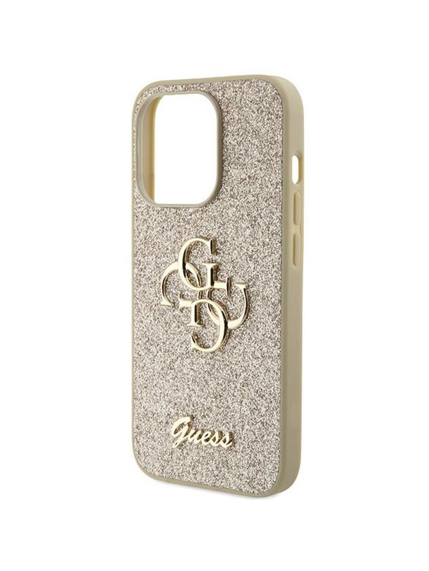 GUESS futerał do IPHONE 15 Pro Max GUHCP15XHG4SGD (Fixed Glitter Big 4G) złoty