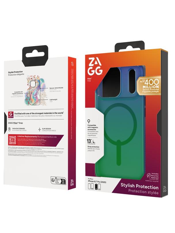 ZAGG futerał MILAN SNAP kompatybilny z MagSafe do IPHONE 17 Pro raven feather