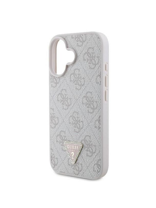 GUESS futerał do IPHONE 16 GUHCP16SP4TDPP (PU Leather 4G Triangle Strass) różowy