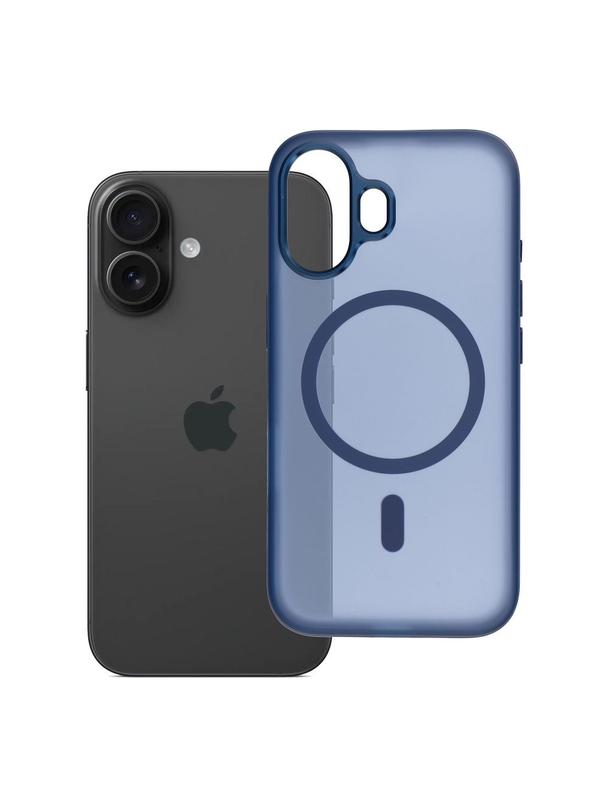 Futerał do iPhone 16 Flexline Mag Cover zgodny z MagSafe granatowy