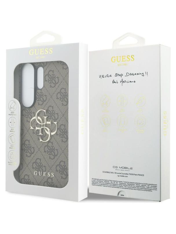 GUESS futerał do SAMSUNG S26 Ultra GUHCS26L4GMGBR (4G Big Metal Logo) brązowy
