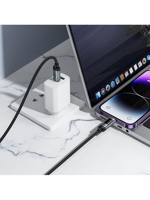 Kabel USB C do Lightning Hoco PD 27W 1,2 m z wyświetlaczem U148 czarny