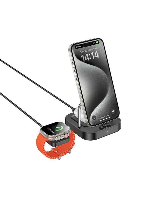 Ładowarka indukcyjna Hoco 3w1 3A 5W kompatybilna z Apple Watch CQ16A czarna