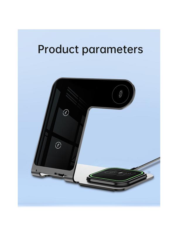 VEGER ładowarka indukcyjna 3w1 Qi 20W Y9 szara