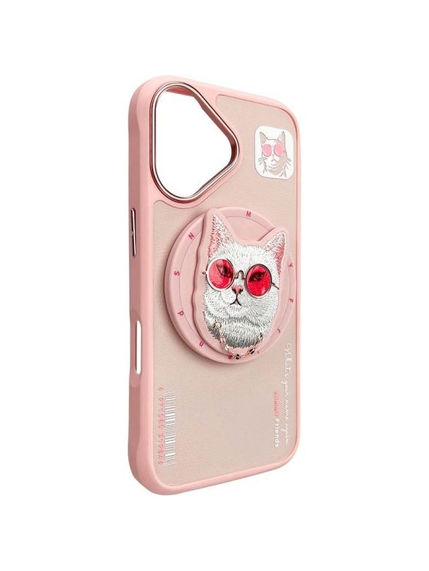 NIMMY futerał GLASSES COOL CAT kompatybilny z MagSafe do IPHONE 16 różowy