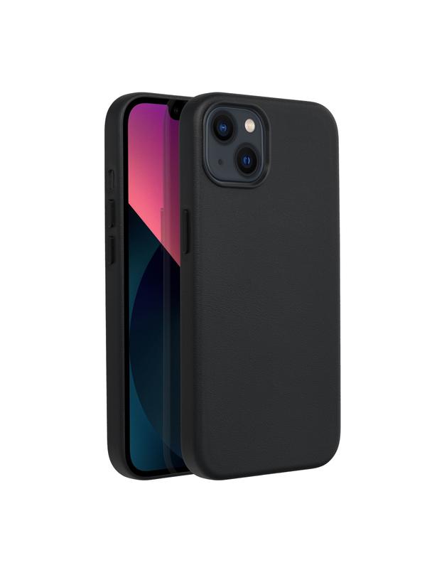 Futerał LEATHER MAG COVER kompatybilny z MagSafe do IPHONE 13 czarny
