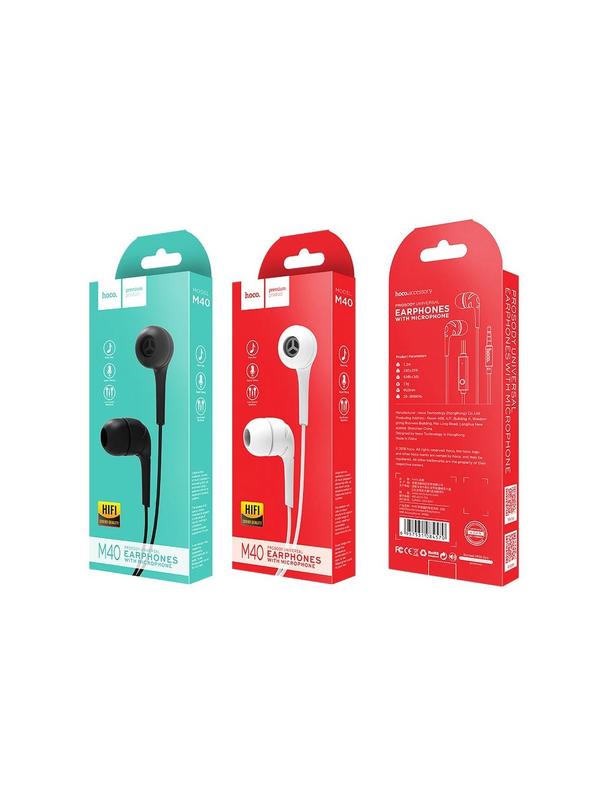 Słuchawki przewodowe douszne Jack 3,5 mm Hoco M40 białe