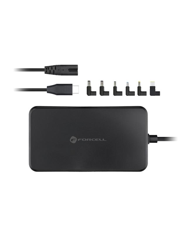 Uniwersalny zasilacz do laptopa 90W Forcell F-Energy E856 (6 końcówek) czarny