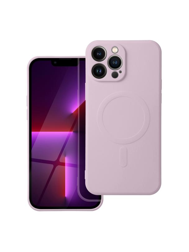 Futerał SILICONE MAG COVER kompatybilny z MagSafe do IPHONE 13 Pro Max różowy