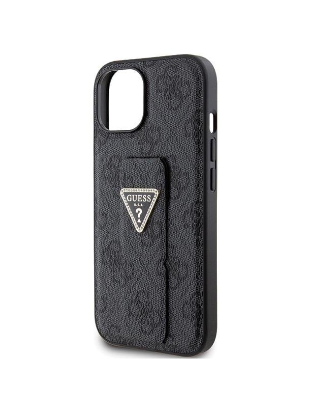 GUESS futerał do IPHONE 13 / 14 / 15 GUHCP15SPGS4TDK (Grip Stand 4G Triangle Strass) czarny