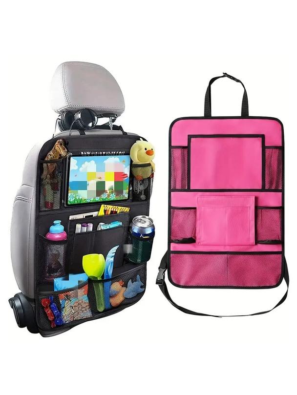 Organizer samochodowy na fotele przednie z przegródkami różowy