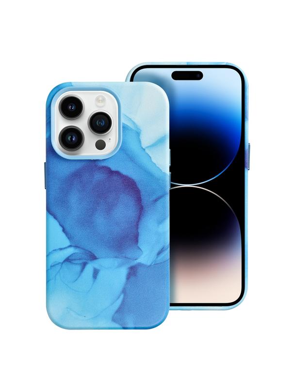 Futerał LEATHER MAG COVER kompatybilny z MagSafe do IPHONE 14 Pro blue splash