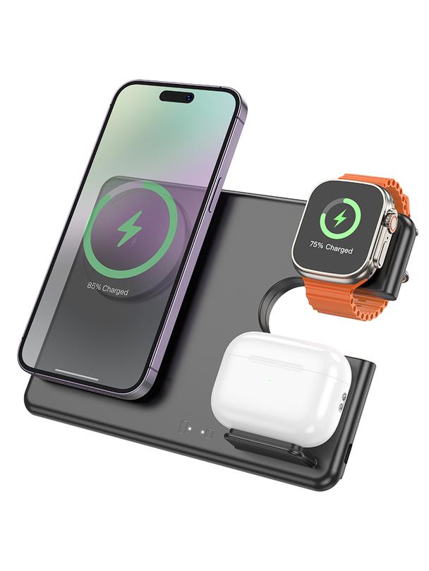 Ładowarka indukcyjna Hoco 3w1 15W kompatybilna z Apple Watch CQ1 czarna