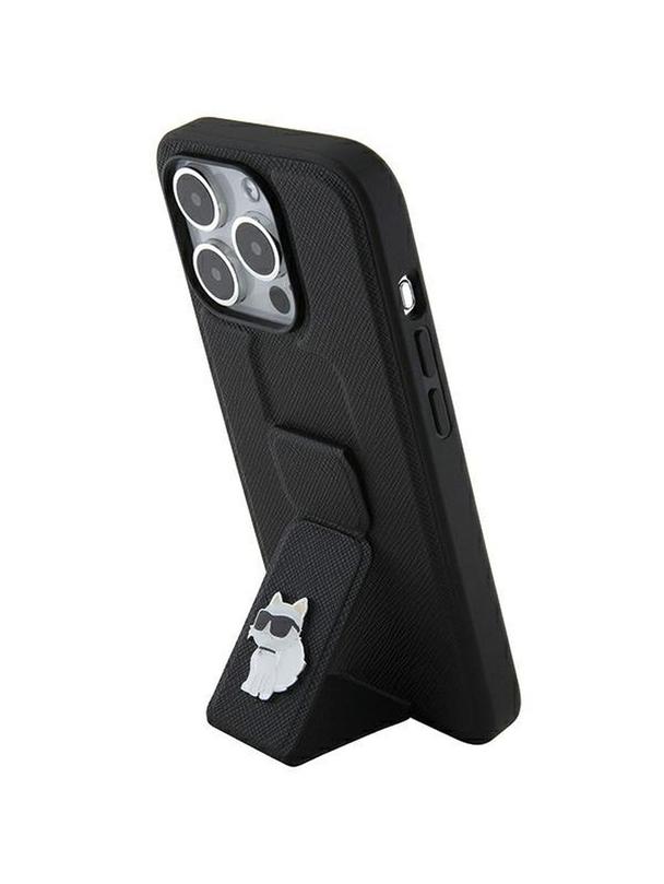KARL LAGERFELD futerał do IPHONE 14 Pro Max KLHCP14XGSACHPK (Gripstand Saffiano choupette PIN) czarny