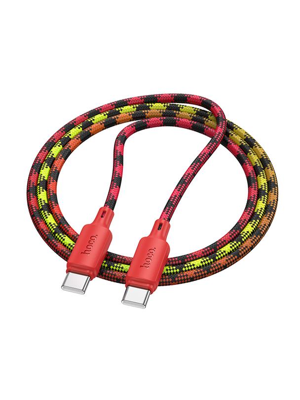 Kabel USB C do USB C Hoco 3A 60W 1 m X116 gradient czerwony