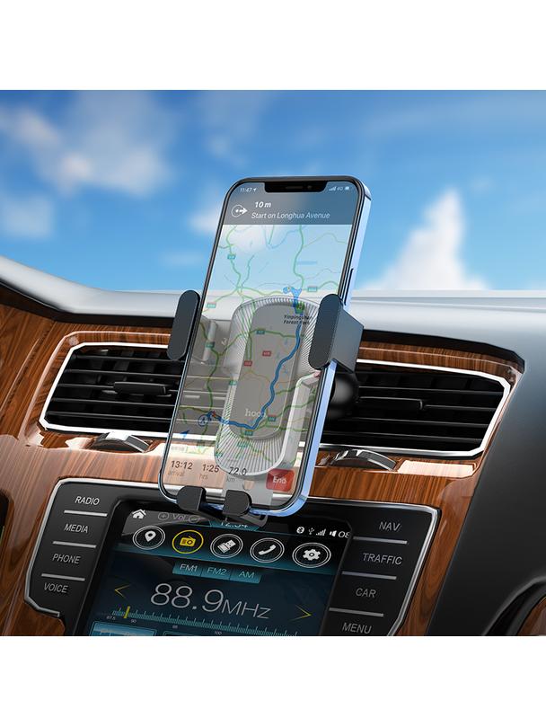 Uchwyt na telefon do samochodu grawitacyjny Hoco do kratki CA103 czarny