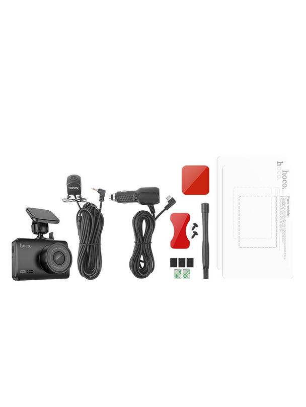 Kamera samochodowa Hoco z wyświetlaczem 2,45" 1080P/30fps + kamera tylna 720P/25fps DV3 czarna
