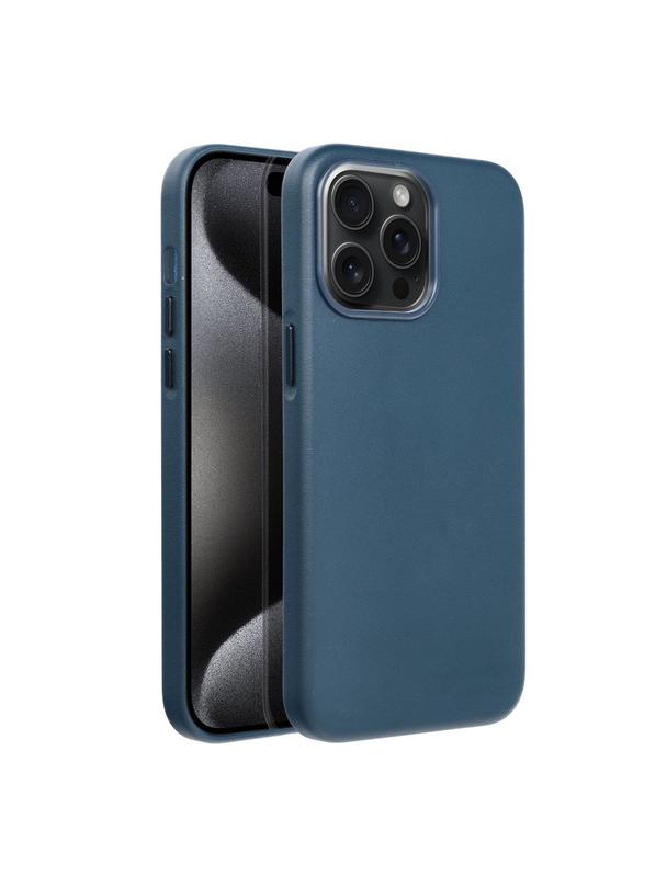 Futerał LEATHER MAG COVER kompatybilny z MagSafe do IPHONE 15 Pro Max niebieski